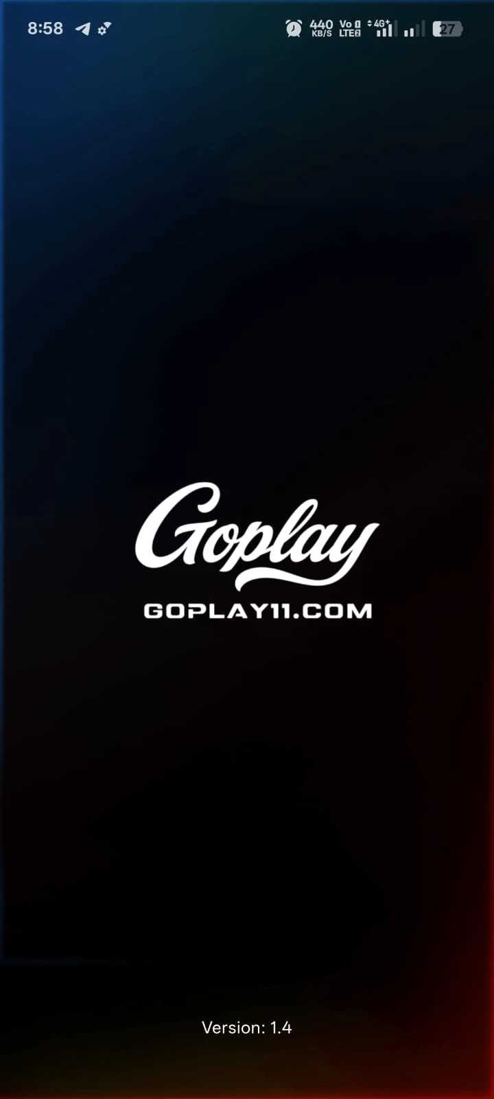 GoPlay App Splash Screen and Interface Dashboard