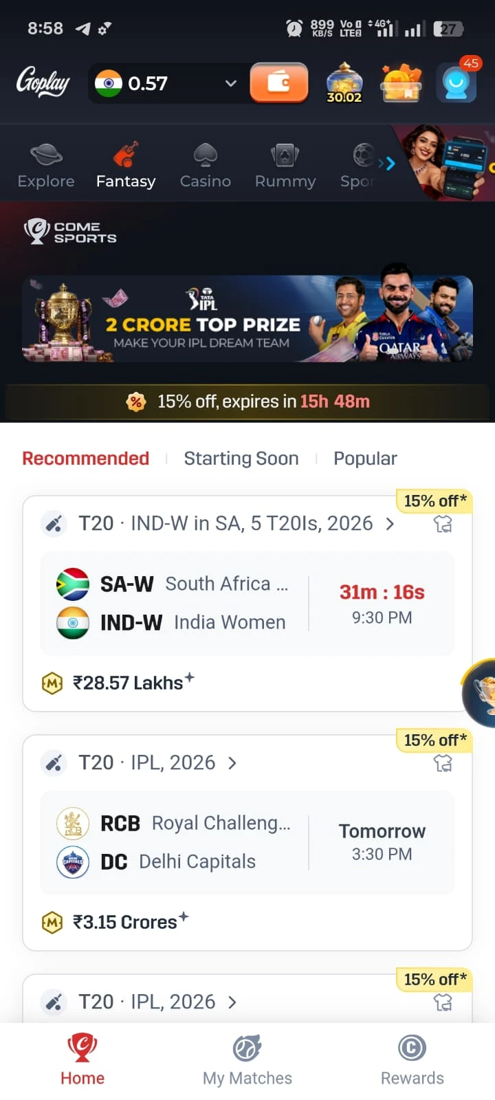 GoPlay Sports Cricket Match Game